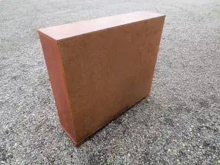 1 stk Teak Reol med hylder og skab 