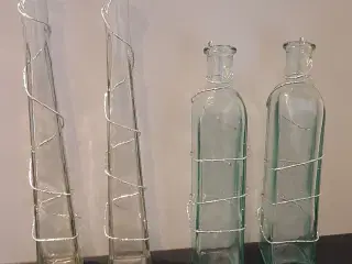 Hjemmedekorerede glas flasker, vaser 