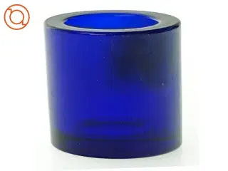 Lysestage i blåt glas (str. 6 cm)