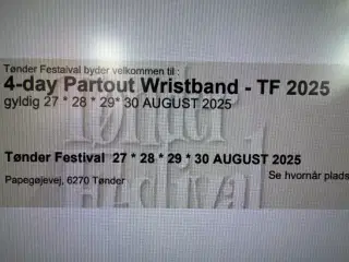 2 x 4 days Partout til Tønder Festival