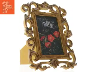 Gylden Billedramme med Blomsterbillede (str. 23 x 18 cm)