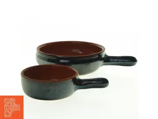 Keramik supperterrin-sæt med låg (str. Ø 18-12 cm)