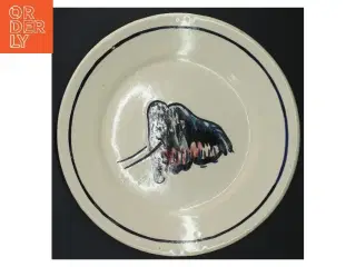 Dekorativ tallerken med kunstnerisk motiv (str. Ø 23 cm)