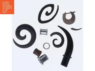 Blandet udvalg af øre piercing smykker (str. Op til 5 cm)