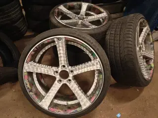 4 stk. Fælge m. dæk. Custom made 1off (MOMSFRI)