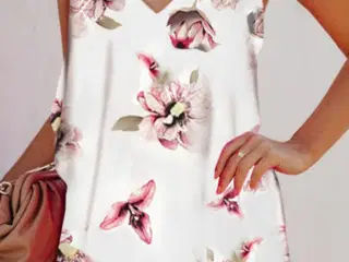  strop kjole med blomster/Medium