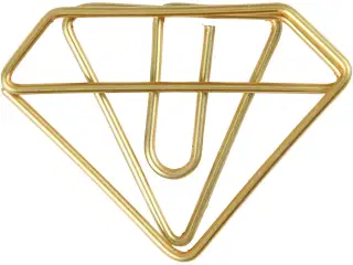 Klips, diamant, H: 25 mm, B: 35 mm, guld, 6stk./ 1 pk.