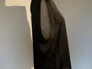 NEDSAT Sort Asos top med meget kort ærme, str. 46