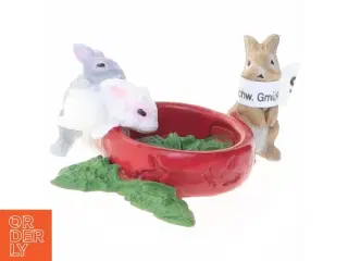 Schleich kaniner og madskål(str. 6 cm)