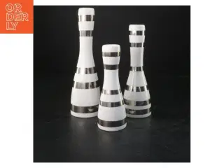 Sæt af 3 keramik lysestager fra K&#228;hler (str. 24x7&20x6,5&16x5,5 cm)