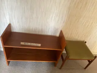 Teak sko reol /  Fodskammel