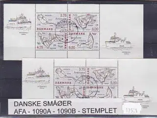 Danske Småøer AFA 1090A -1090B Stemplet