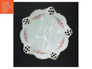 Porcelænsskål med blomstermotiv (str. Ø 23 cm)