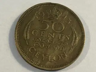 50 Cents Ceylon 1943