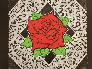 Rose/kalligrafi maleri, kunst