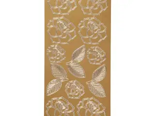 Stickers, roser, ark 10x23 cm, guld, 1 ark