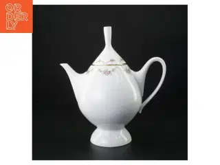 Porcelæn tekande med blomstermotiv fra Benedikte (str. 26 x 14 cm)