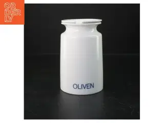 hvid porcelæn oliven opbevaringskrukke fra Ole Palsby (str. 16 cm)