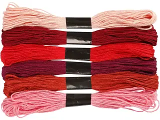 Broderigarn Rød Harmoni 1 mm - 6 bundter