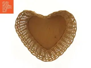 Hjerteformet flettekurv (str. Ø 22x7 cm)
