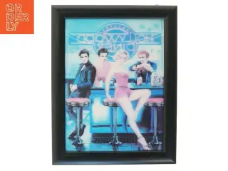 Indrammet 3D billede af Hollywood Diner fra Dansk Design (str. 46,5x36,5 cm)