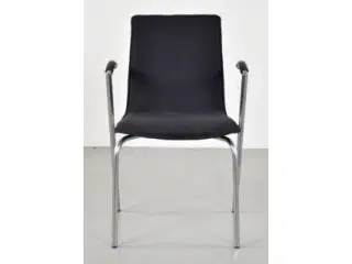 Four design g2 konferencestole i sort/blå med blank krom stel