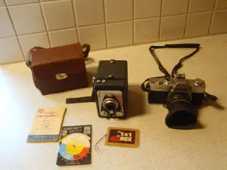 2 stk. gamle fotoapparater