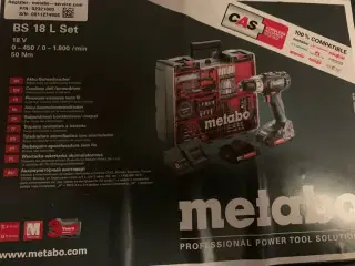 Metabo boreskruemaskin med tilbehør