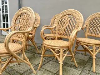6 vintage kurvestole / fletstole i flot stand