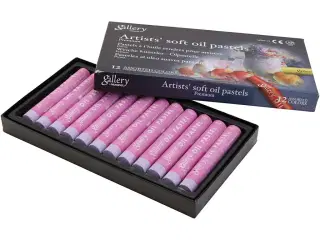 Gallery Oliepastel, L: 7 cm, diam. 11 mm, tykkelse 11 mm, lys lilla, 12stk./ 1 pk.
