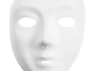 Helmaske, H: 17,5 cm, B: 14 cm, hvid, 1 stk.