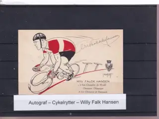 Autograf - Cykelrytter - Willy Falk Hansen