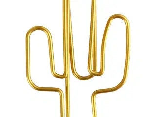 Guld Kaktus Klips 40x30 mm - 6 stk. i pakke