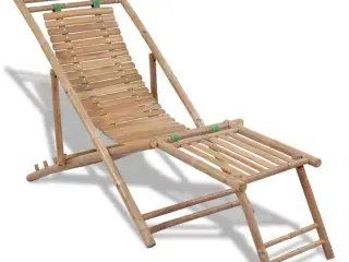 Dækstol med fodstøtte bambus