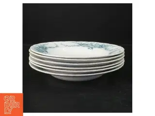 Porcelænstallerkner med blomstermotiv (str. Ø. 23 cm)