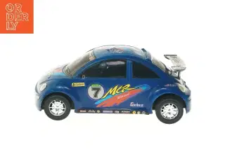 Blå legetøjsbil i racing design (str. 34x15,5 cm)