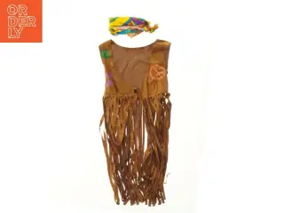 Kostume vest med frynser og pandebånd (str. bryst 36 cm)