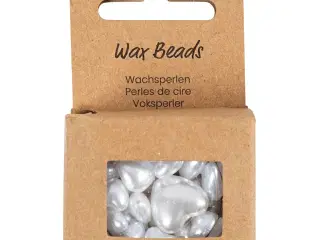 Voksperler, Hjerter, diam. 7-13 mm, hulstr. 1,3-1,5 mm, perlemor, 32stk./ 1 pk.