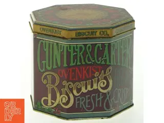 Vintage kagedåse fra Gunter & Carter (str. 10 cm. ø. 11 cm)