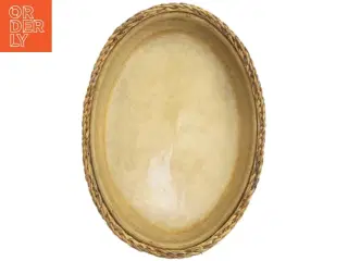Oval ovnfast fad med fletkurv som indsats (str. 35 cm)