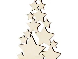 Elegant Fritstående Juletræ med Stjerner, 29,8 cm