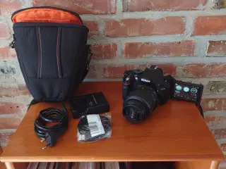 Nikon D5200 24mp, flipskærm, 18-55mm objektiv mm