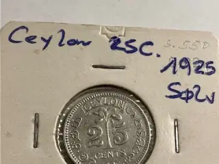 25 Cents Ceylon 1925