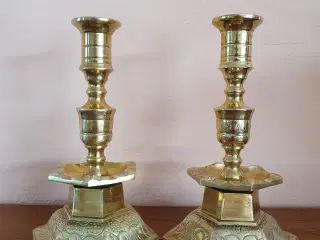 2 stk. Vintage messinglysestager