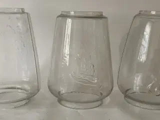 3 Flagermus lygte glas, ældre model.