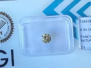  Ægte naturlig diamant - 0,54ct - med certifikat