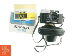 Konica Auto S2 kamera med etui og manual fra Konica (str. 17 x 14 cm)