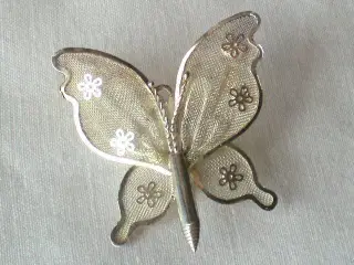 sølv*sommerfugle-broche/vedhæng  