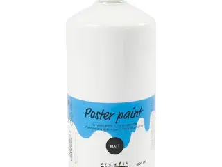 Temperamaling Mat, hvid, 1000ml/ 1 fl.