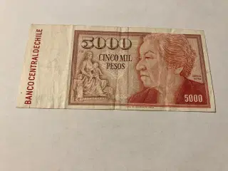 5000 Pesos Chile 1994 - Bemærk kuglepen